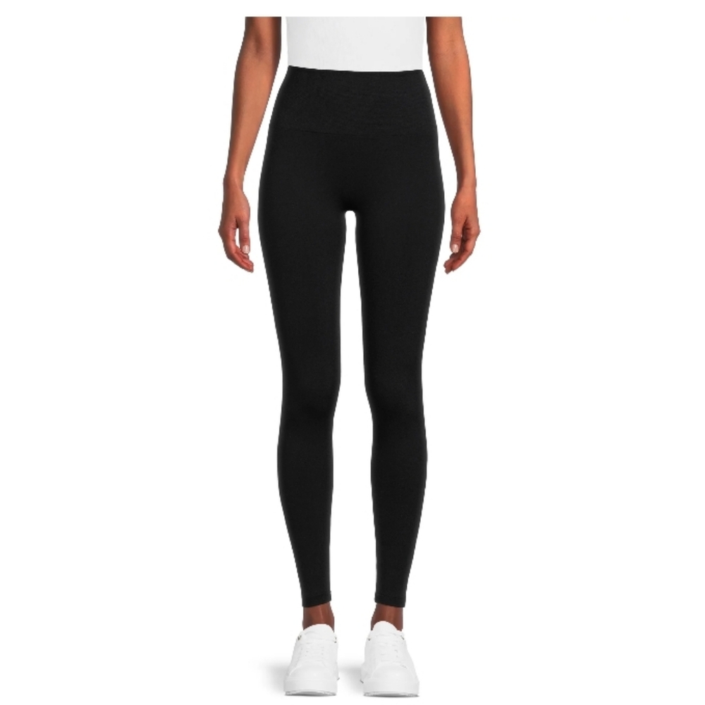 Warners Black Seamless Fleece Leggings - 1 Pair